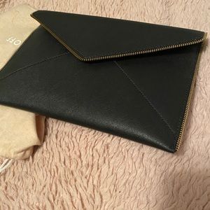 Rebecca Minkoff Black And Gold Zipper Clutch